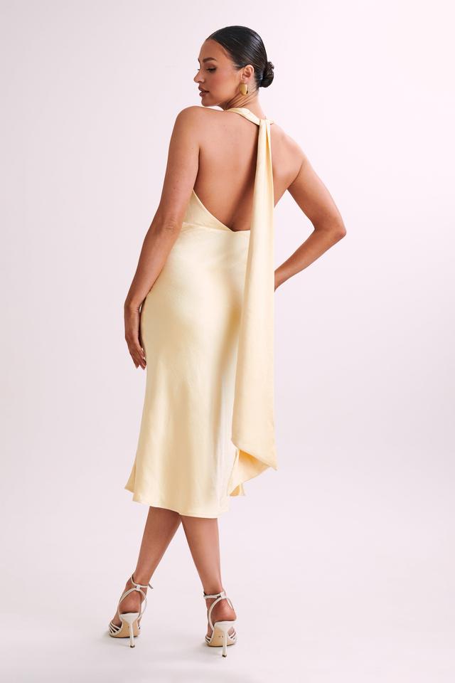 Terri Satin Cowl Midi Dress - Butter Product Image