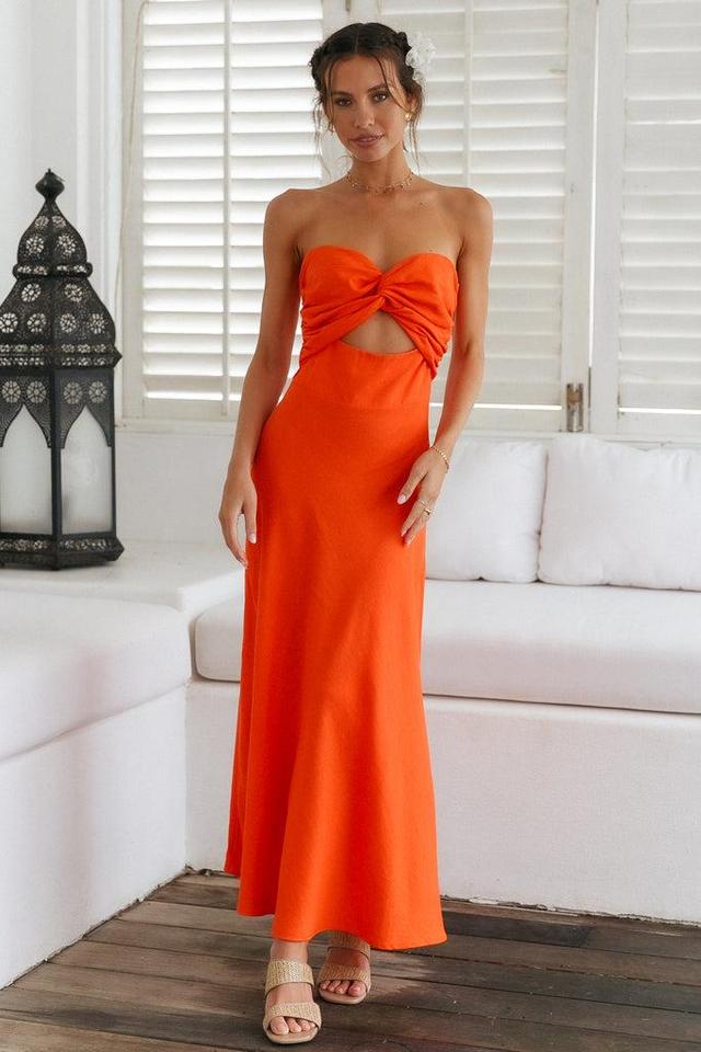 Glowing And Going Maxi Dress Orange Product Image