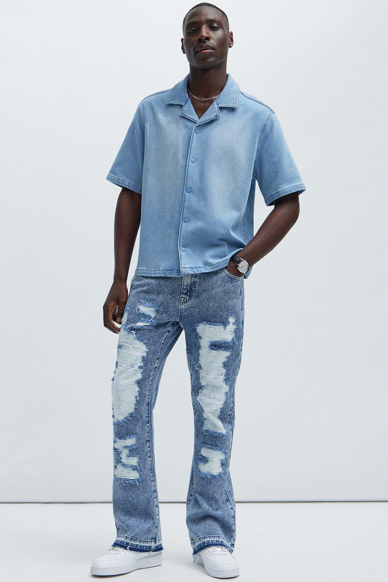 Dante Boxy Denim Shirt - Light Wash Product Image