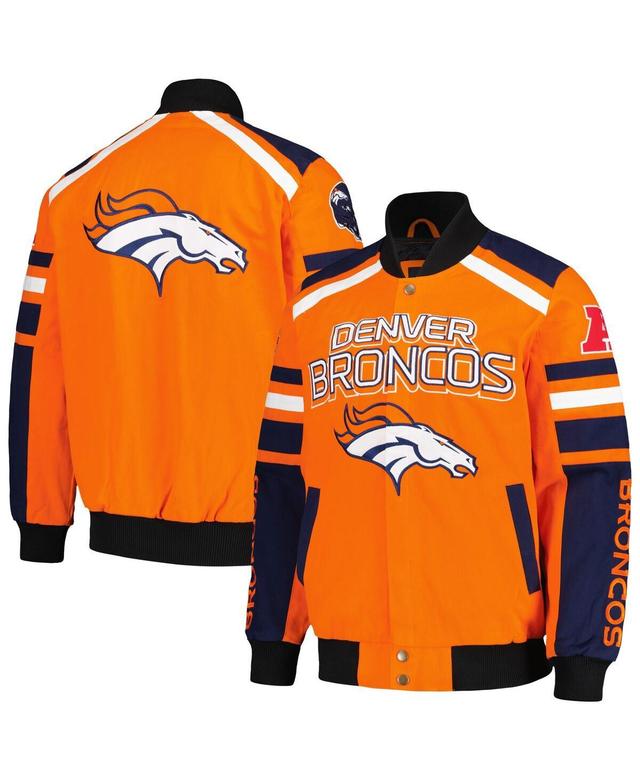 Mens G-III Sports by Carl Banks Denver Broncos Power Forward Racing Full-Snap Jacket Product Image