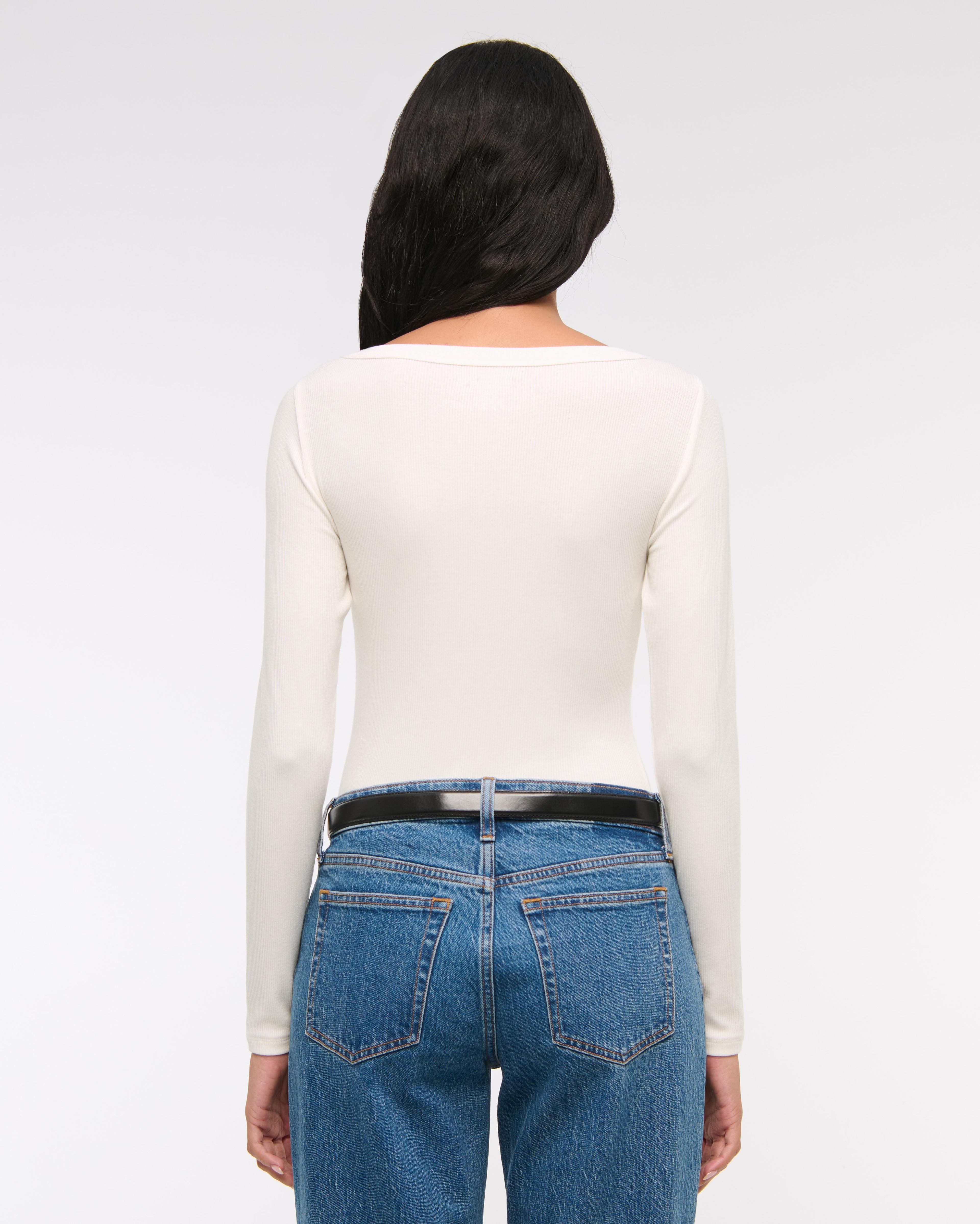 Long-Sleeve Boatneck Featherweight Rib Top Product Image