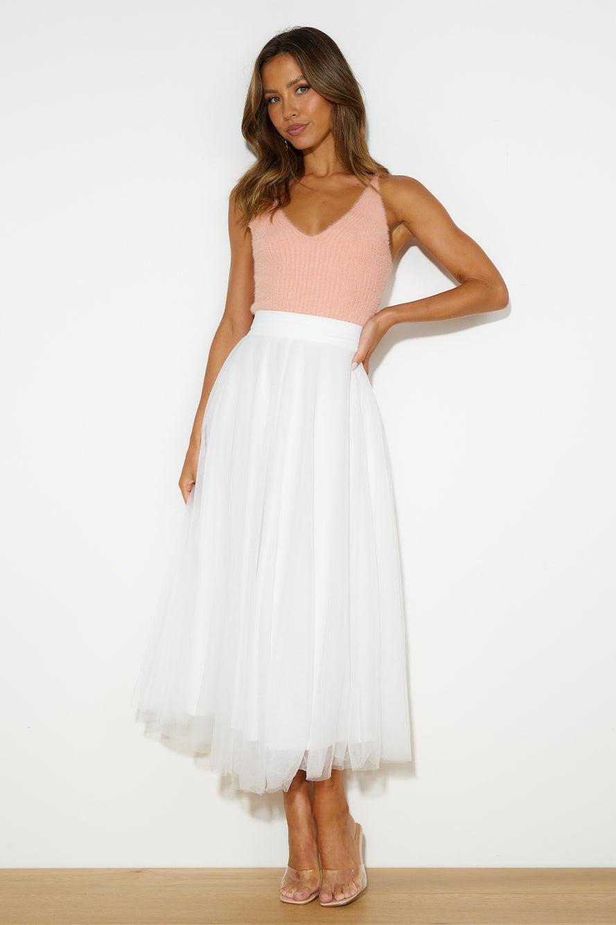 Keeping It Smart Midi Skirt White Product Image