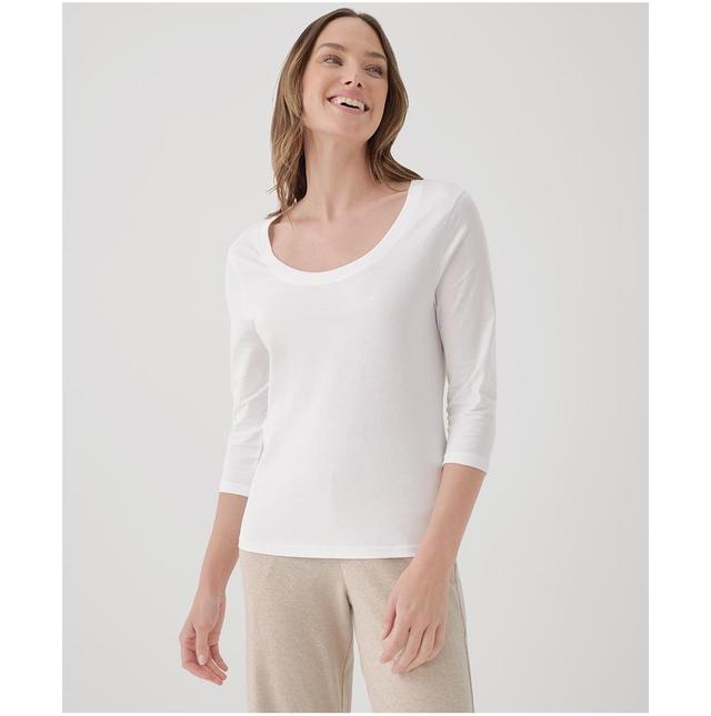 Pact Womens Organic Cotton Softspun Scoop Neck 3/4 Sleeve Tee Product Image