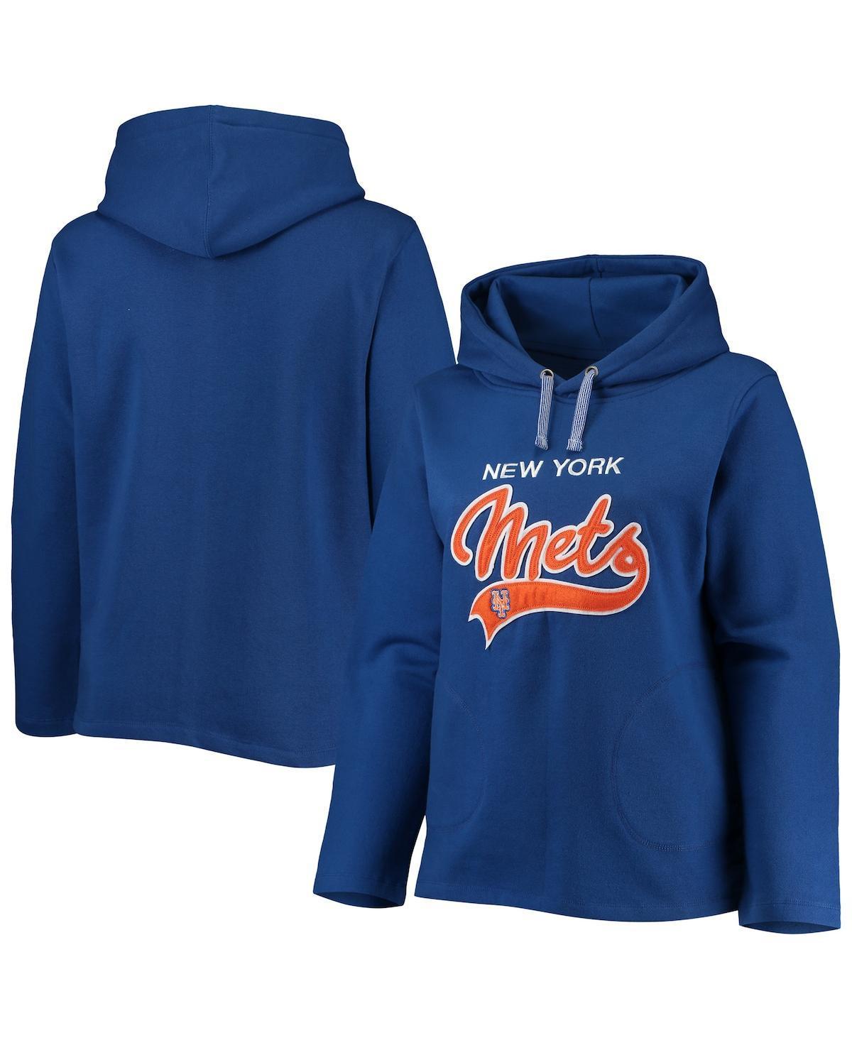 Womens Soft as a Grape Royal New York Mets Plus Size Side Split Pullover Hoodie Product Image