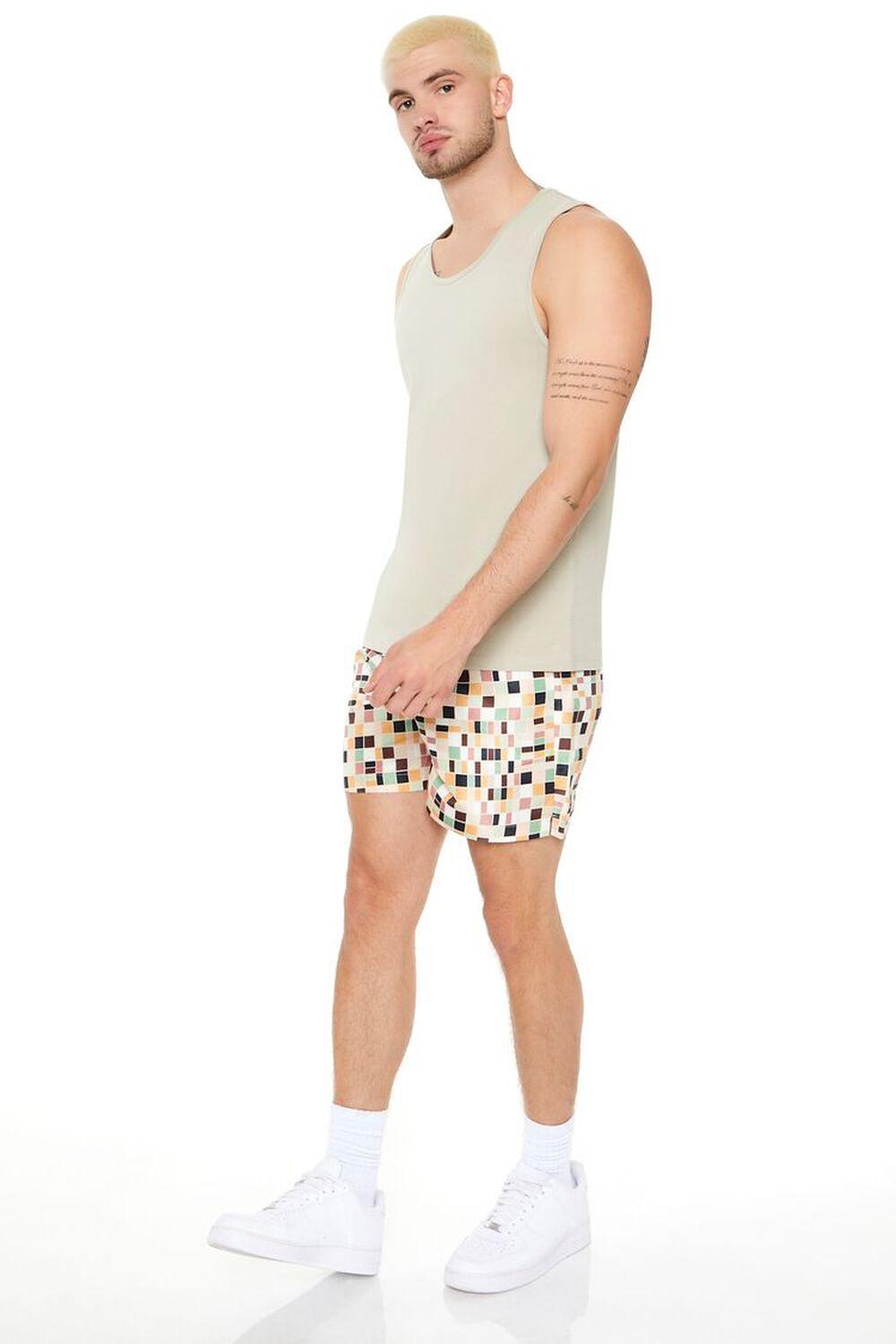 Checkered Drawstring Swim Trunks | Forever 21 Product Image