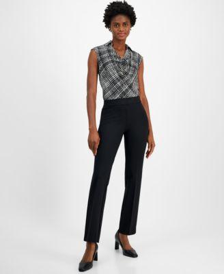 Anne Klein Womens Mid Rise Pull-On Bootleg Pants Product Image