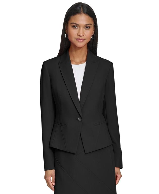 Karl Lagerfeld Paris Womens Peak-Lapel One-Button Blazer Product Image