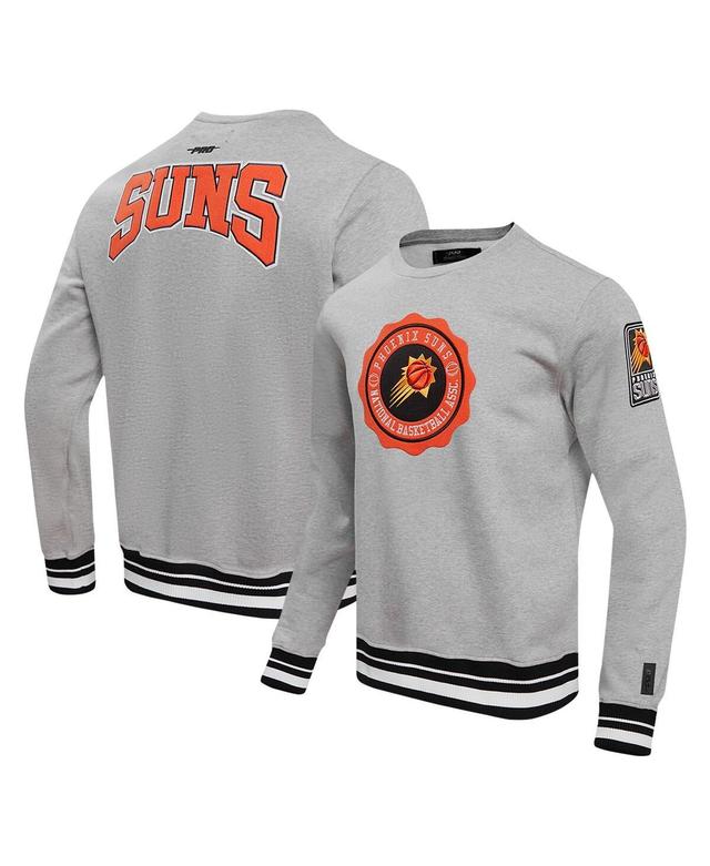 Mens Pro Standard Heather Gray Phoenix Suns Crest Emblem Pullover Sweatshirt Product Image