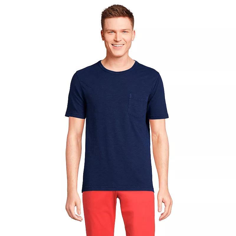 Lands End Mens Short Sleeve Garment Dye Slub Pocket Tee Product Image