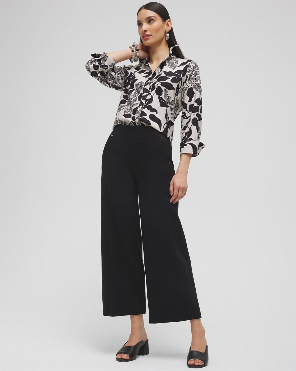 Juliet Ponte Wide Leg Cropped Pants Product Image