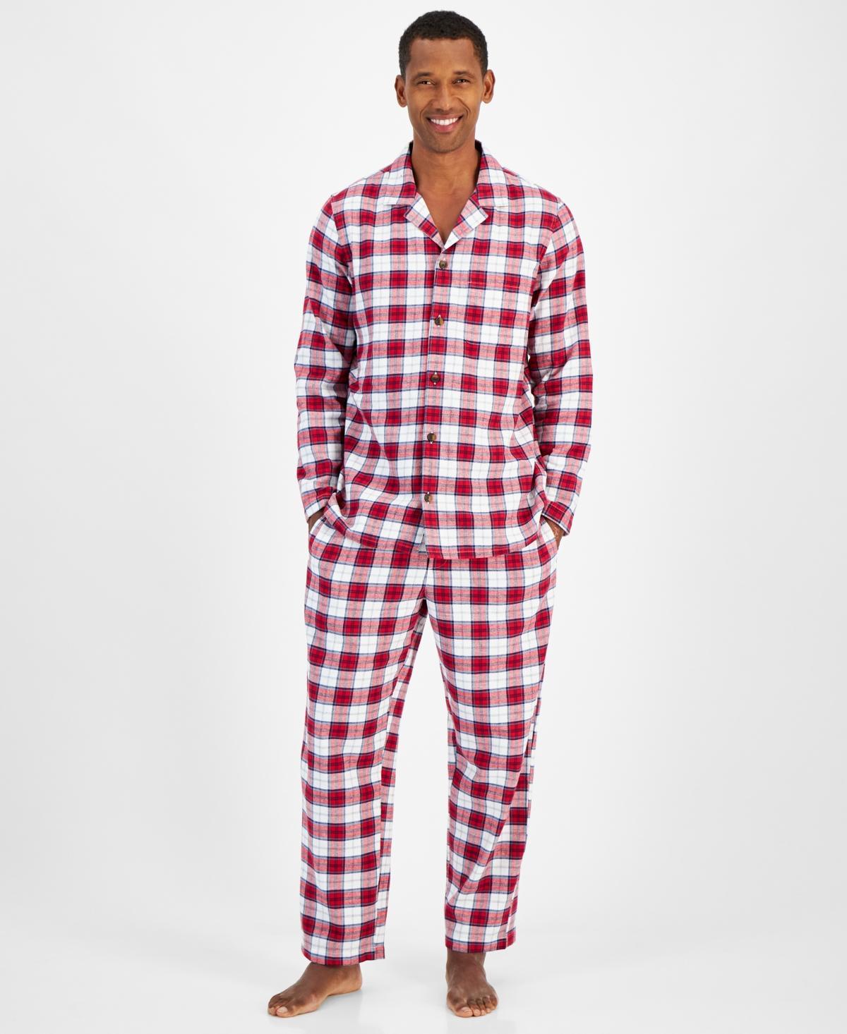 Club Room Mens 2-Pc. Sato Plaid Flannel Pajama Set, Created for Macys Product Image