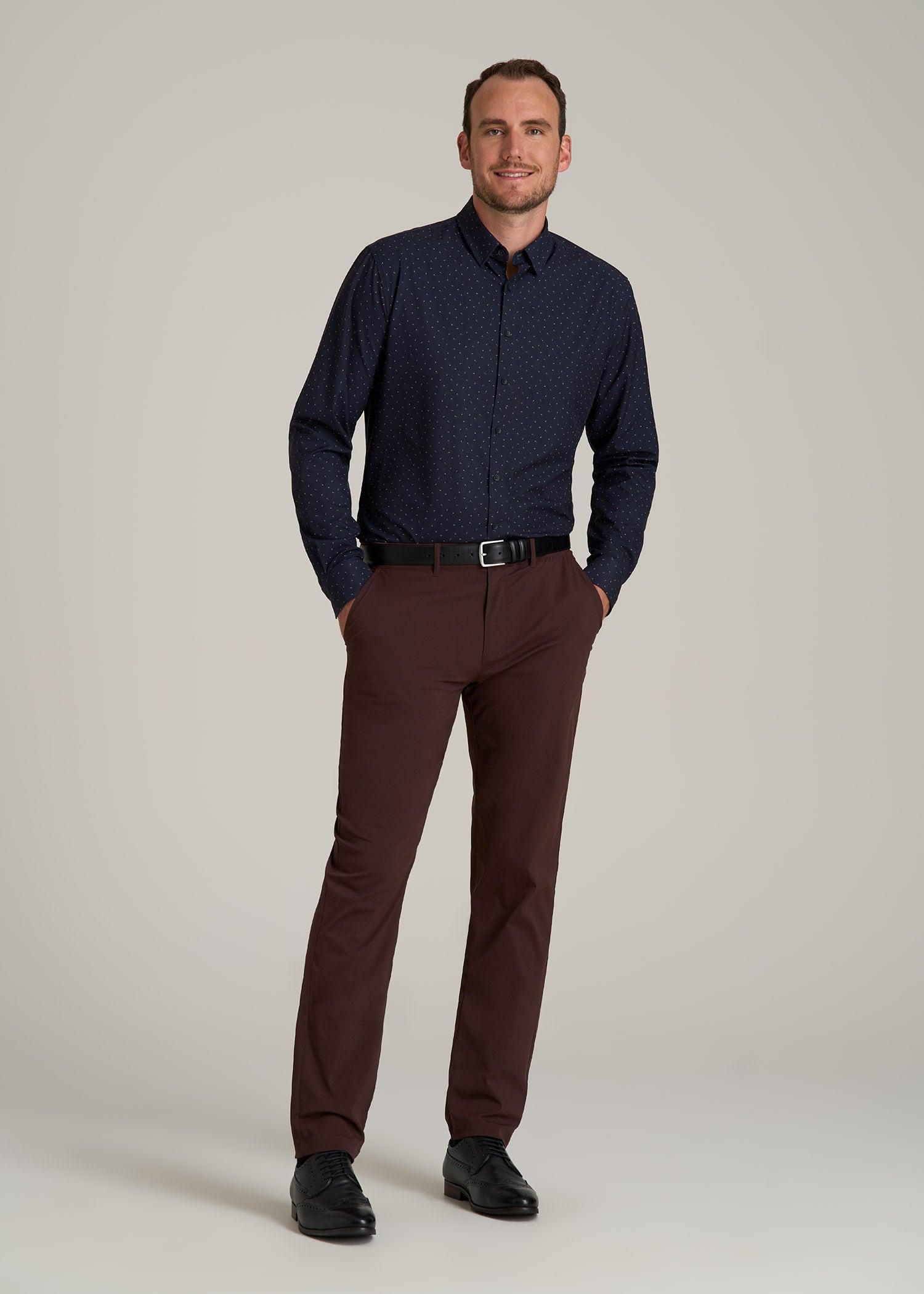 TAPERED FIT Traveler Chino Pants for Tall Men in Oxblood Product Image