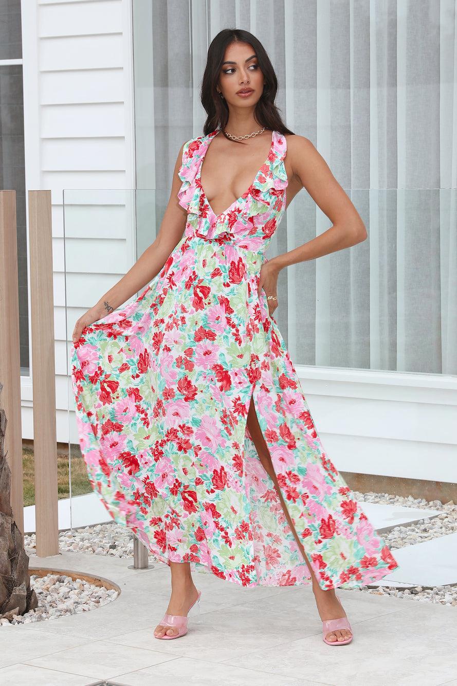 All Season Long Maxi Dress Red Product Image