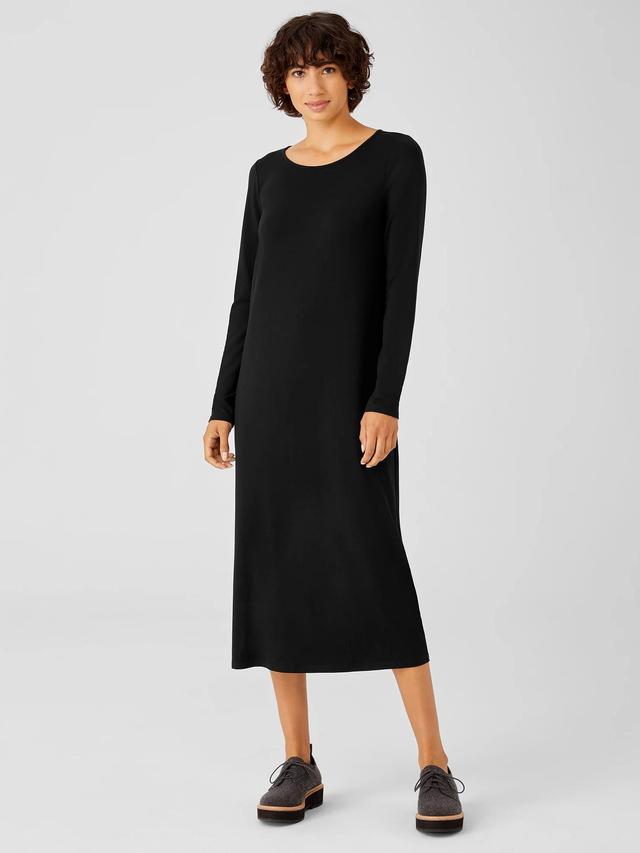 EILEEN FISHER Stretch Jersey Knit Jewel Neck Dressfemale Product Image