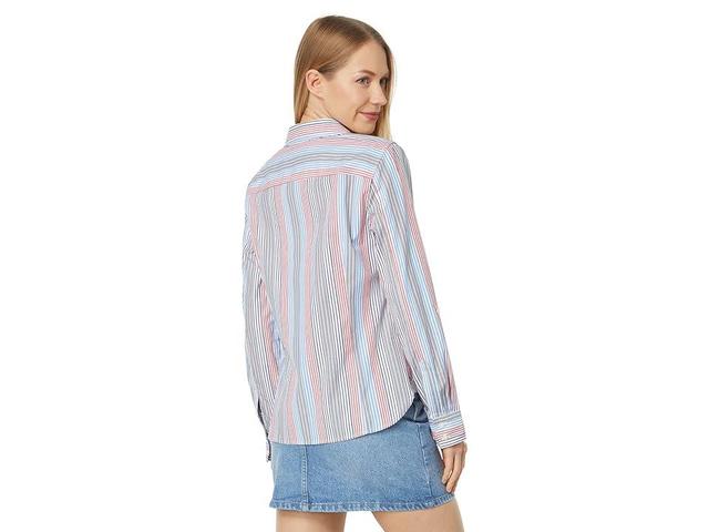 Tommy Hilfiger Roll Tab Stripe Shirt (Spinner Stripe/Navy ) Women's Clothing Product Image