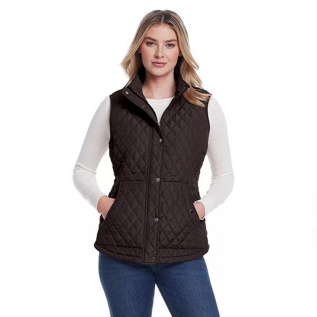 Womens Weathercast Corduroy Trimmed Quilted Vest Product Image