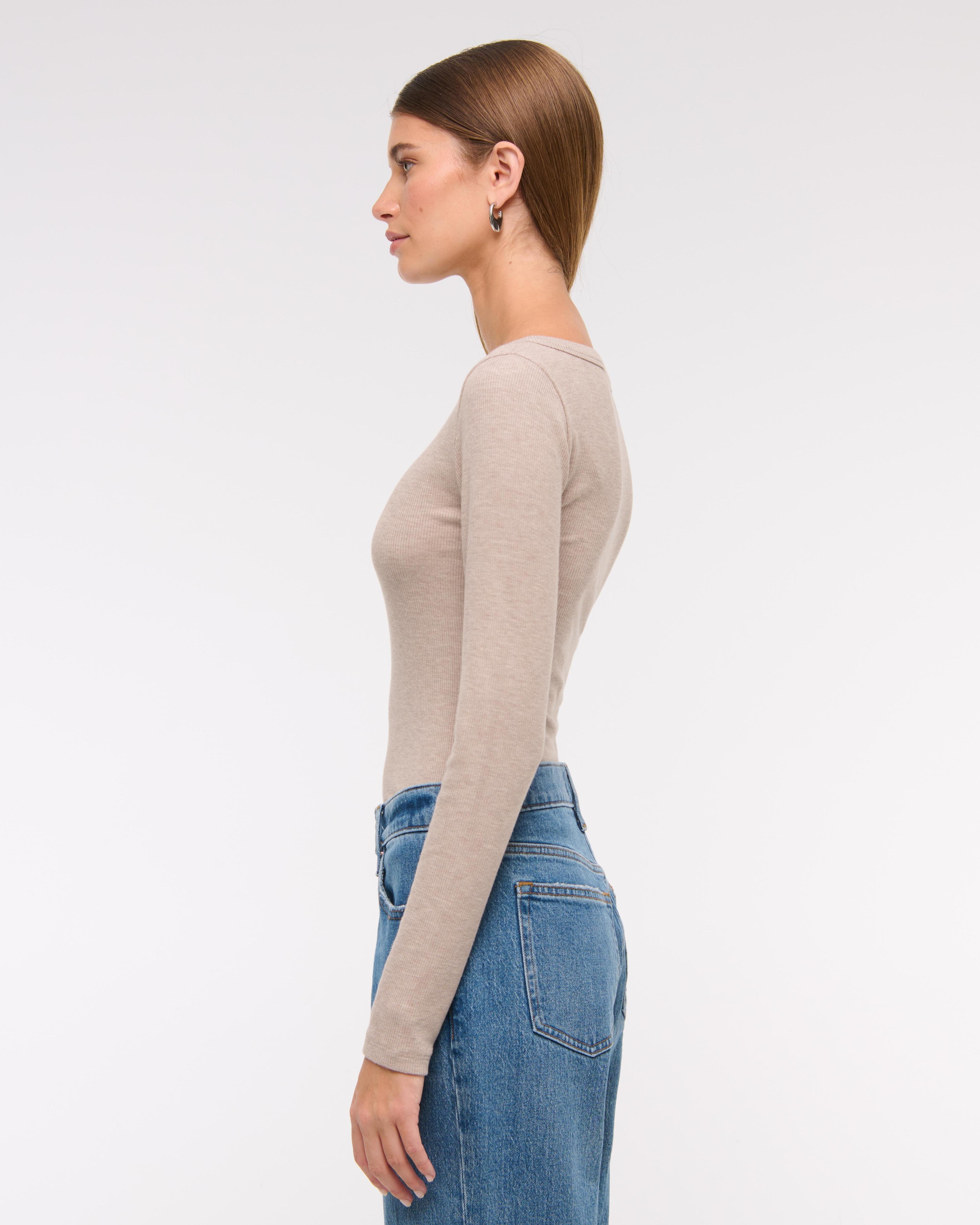 Long-Sleeve Boatneck Featherweight Rib Top Product Image