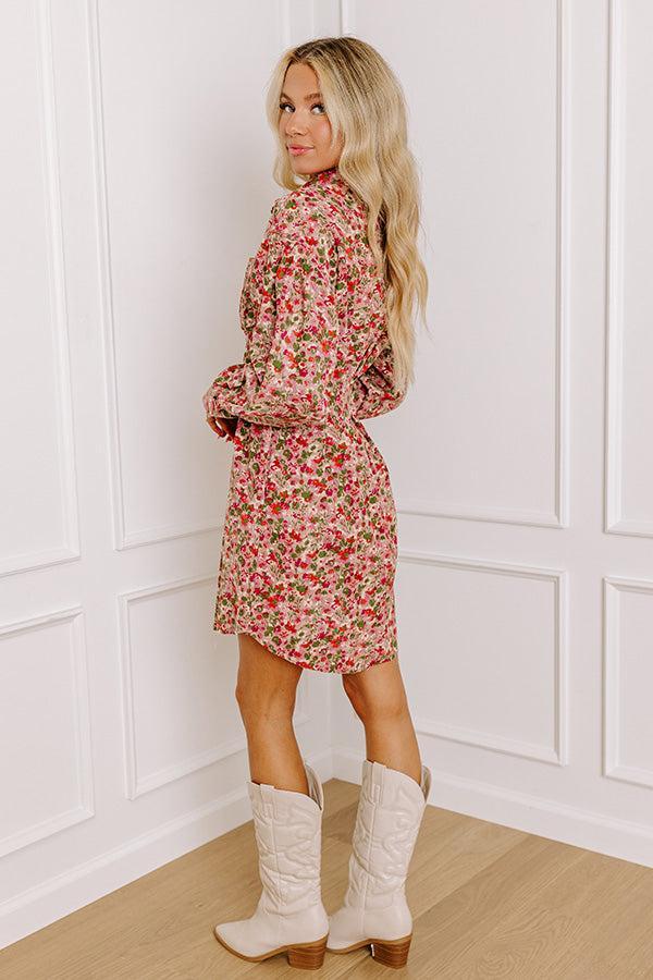 Fall Sunset Corduroy Mini Dress in Blush Product Image