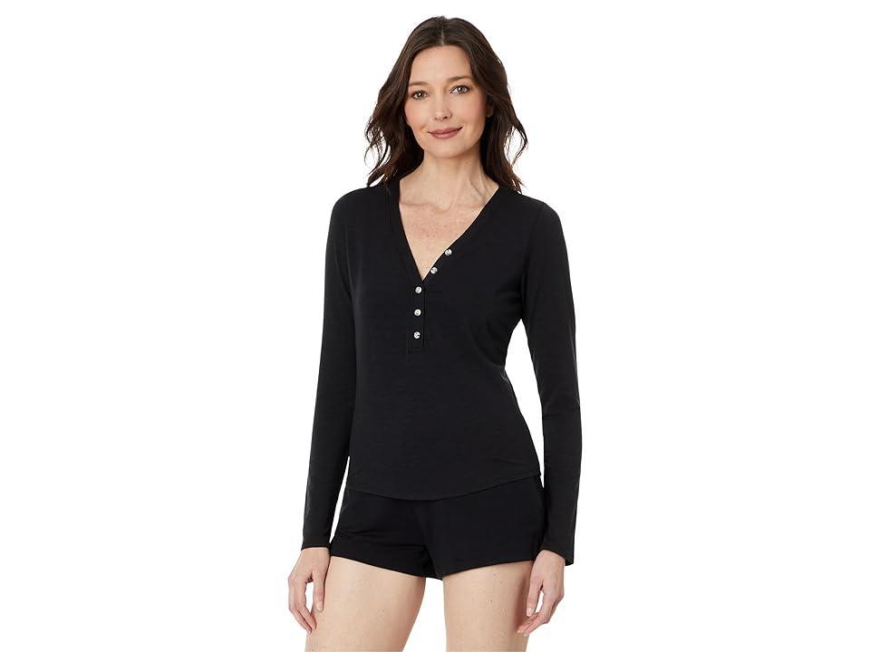 TravisMathew Cloud Henley Long Sleeve Women's Clothing Product Image