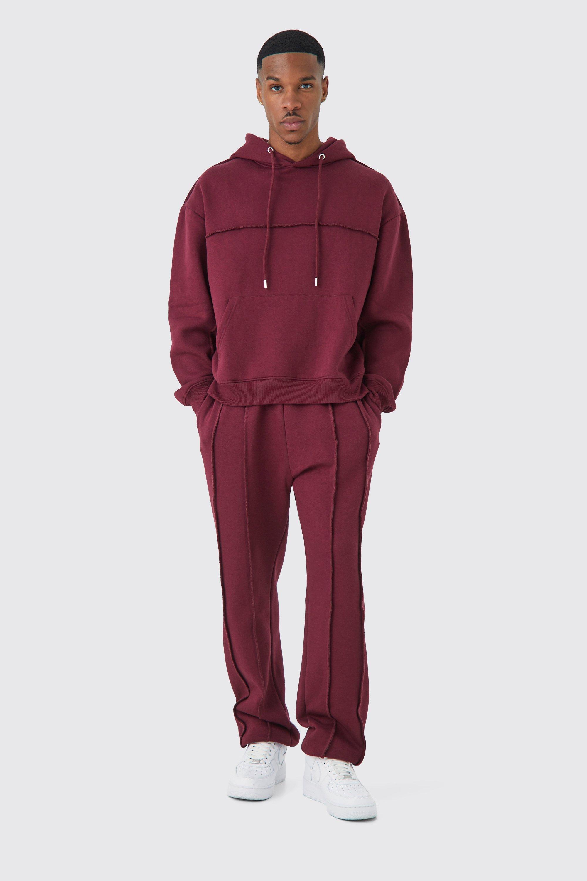 Oversized Boxy Seam Detail Hooded Tracksuit | boohooMAN USA Product Image