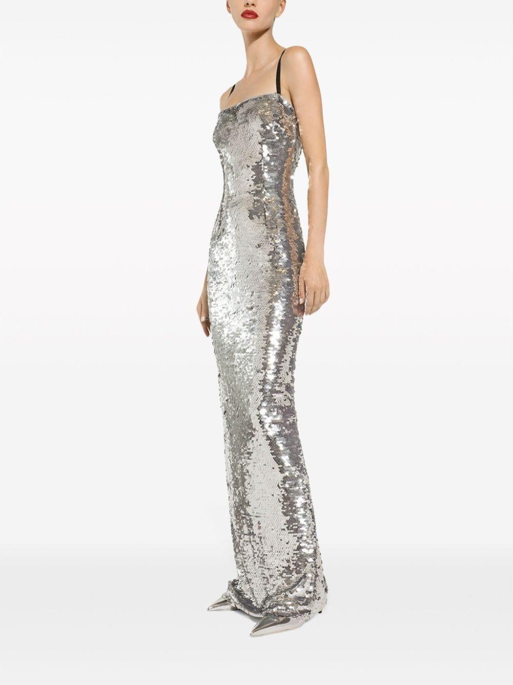 Sequin-embellished Maxi Dress In Silver Product Image