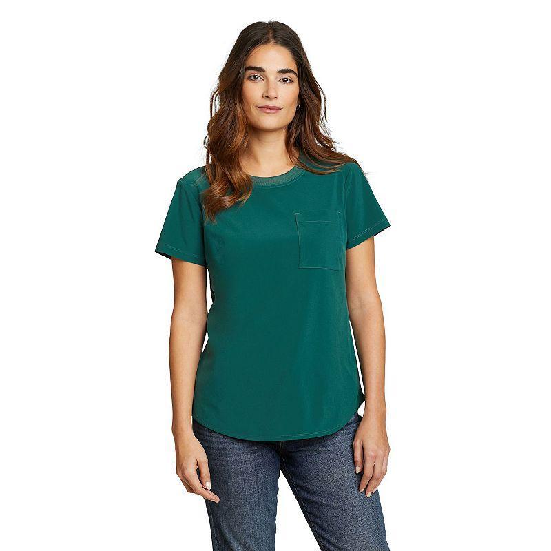 Womens Eddie Bauer Departure Short Sleeve Pocket Tee Green Product Image