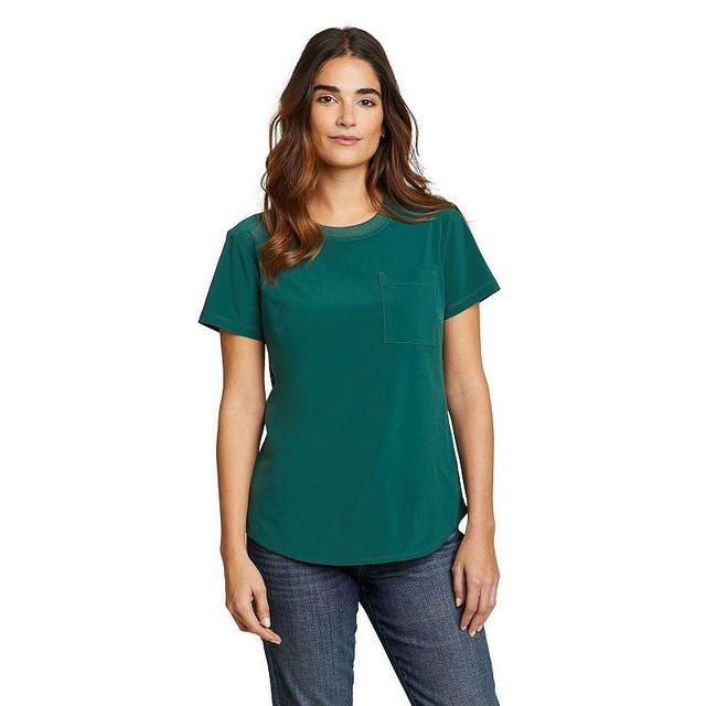 Womens Eddie Bauer Departure Short Sleeve Pocket Tee Dark Green Product Image