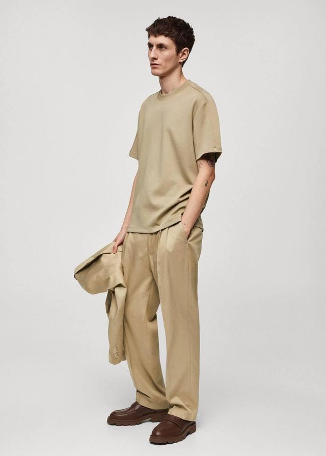 MANGO MAN - Relaxed-fit suit pants with pleats beigeMen Product Image