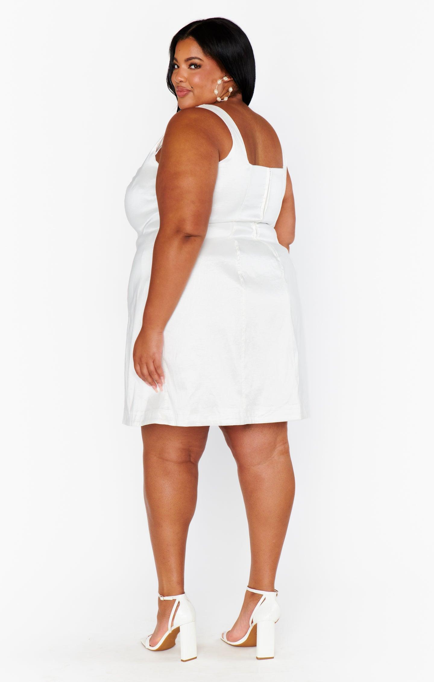 Camille Mini Dress ~ White Taffeta Product Image