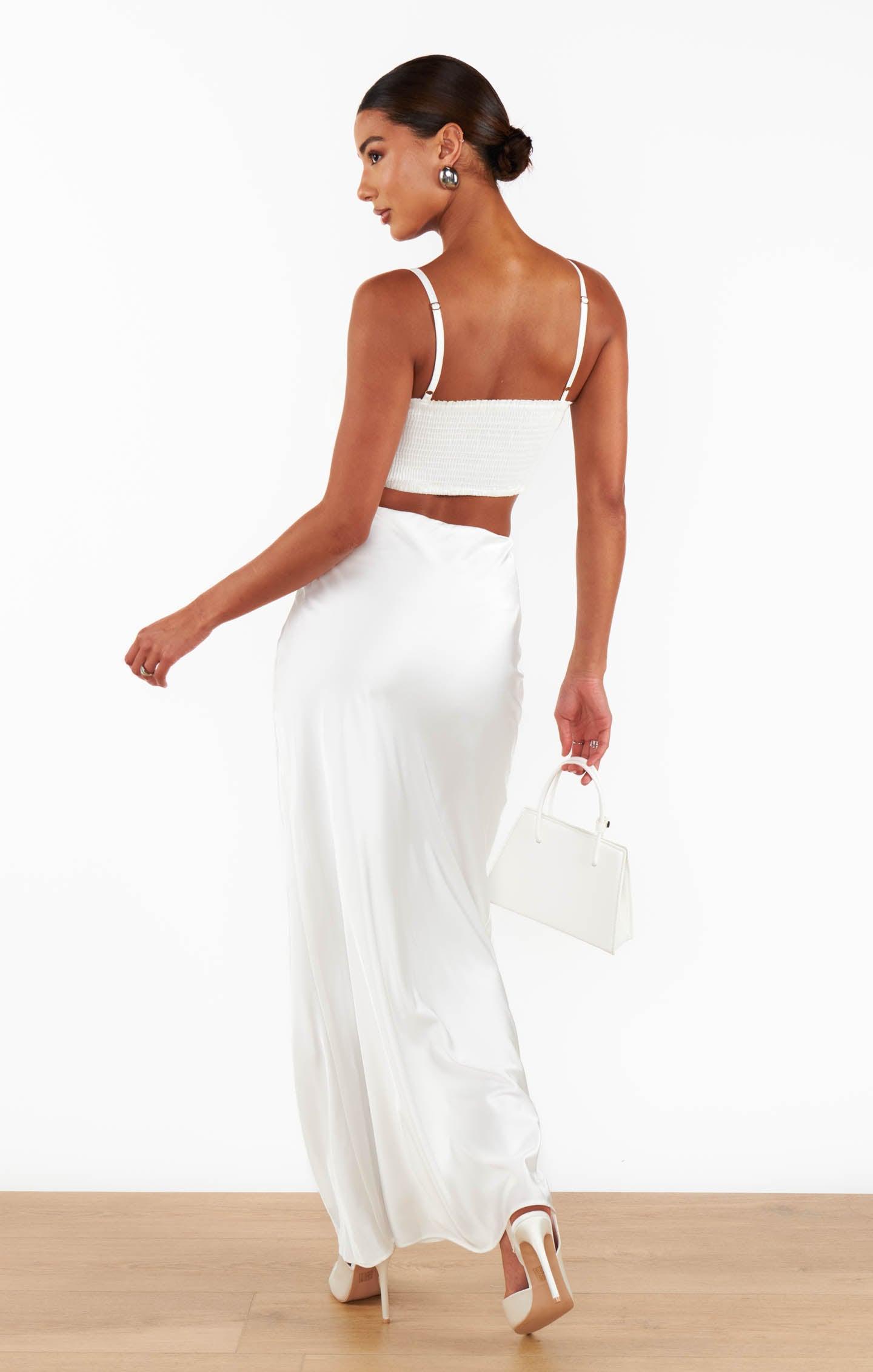 Maxi Slip Skirt ~ Ivory Luxe Satin Product Image