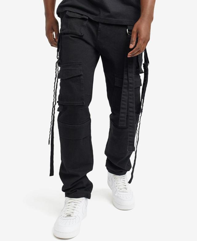 Reason Mens Rambo Wide Leg Twill Cargo Pants Product Image