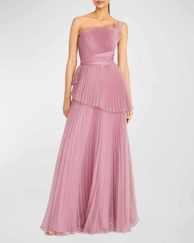 Delphine Pleated Organza A-Line Gown  Product Image