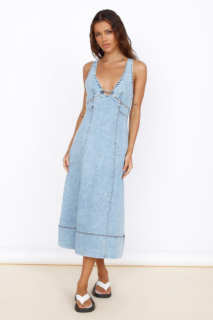 Wanting You Midi Dress Denim product image