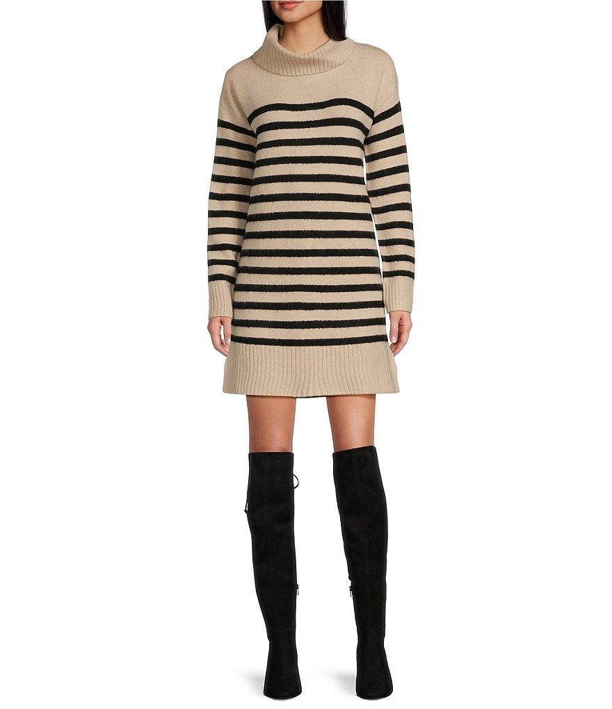 Copper Key Turtleneck Stripe Dress Product Image