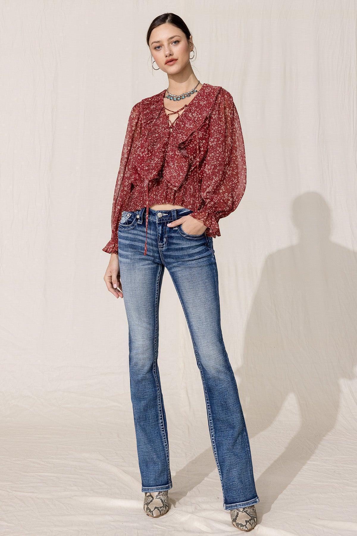 Ruffle Floral Print Blouse Product Image