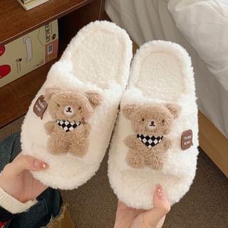 Bear Accent Fleece Home Slippers Product Image