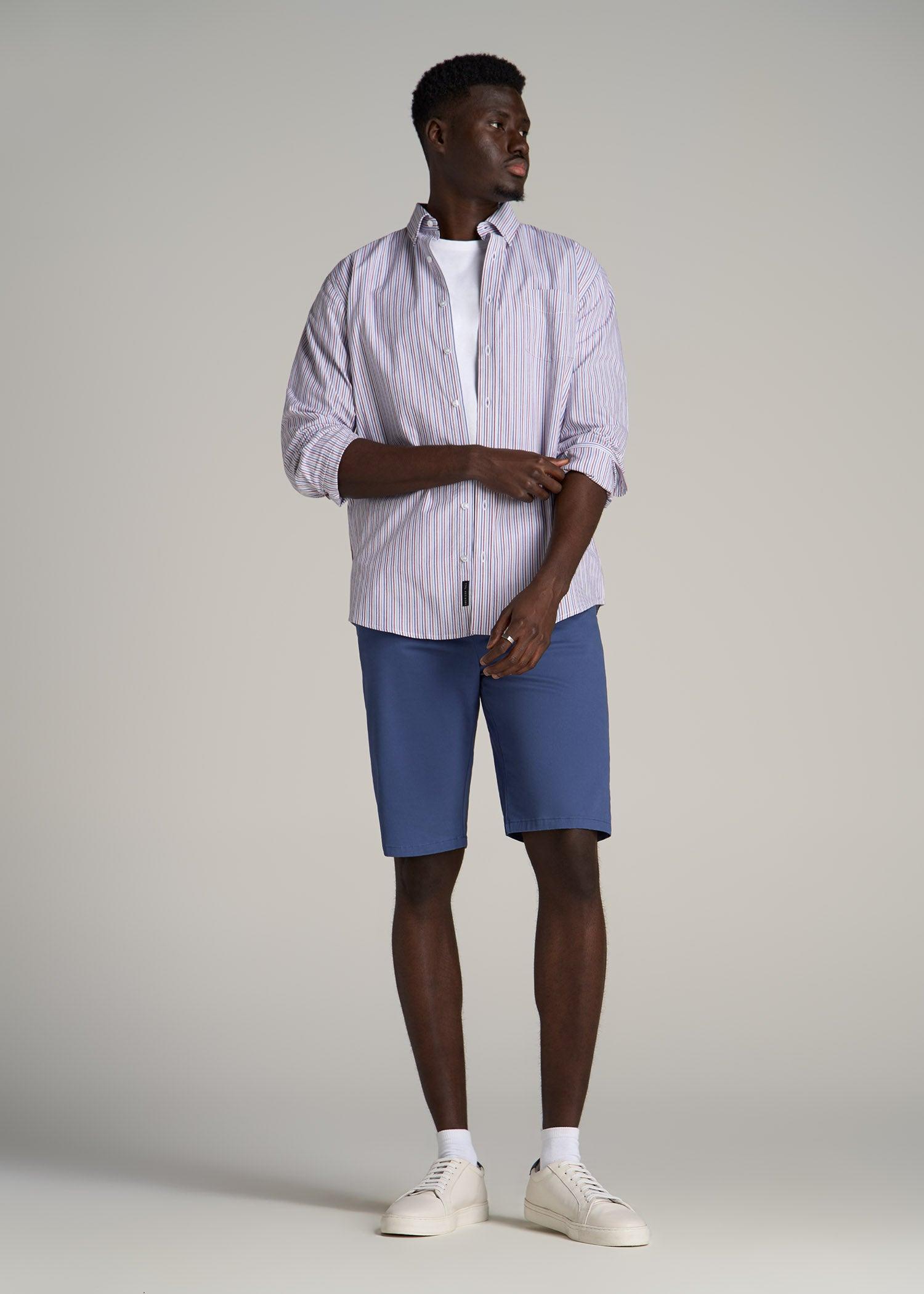 Chino Shorts for Tall Men in Steel Blue Male Product Image