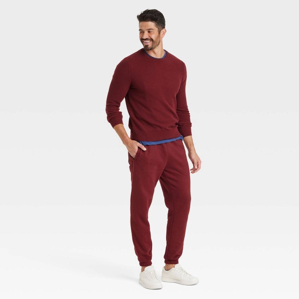 Men's Heavyweight Fleece Jogger Pants - Goodfellow & Co™ Maroon XL Product Image