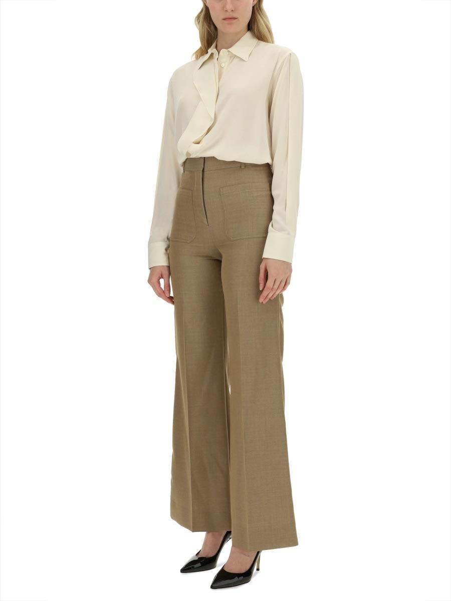 Alina Wool Wide-leg Pants In Beige Product Image