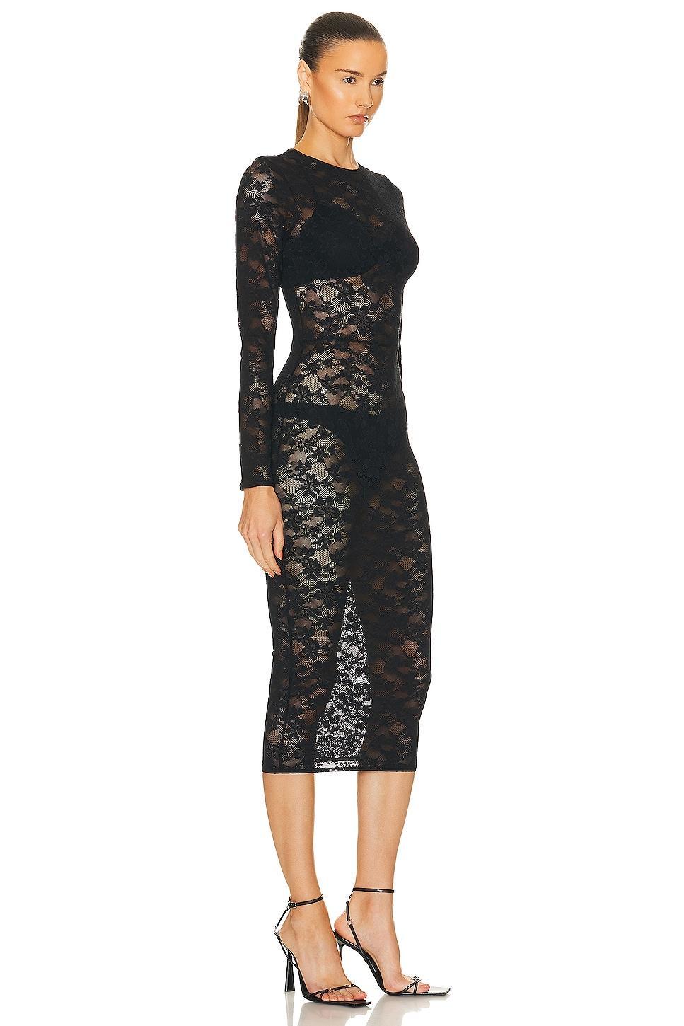 fleur du mal Le Stretch Multifit Lace Long Sleeve Dress Product Image