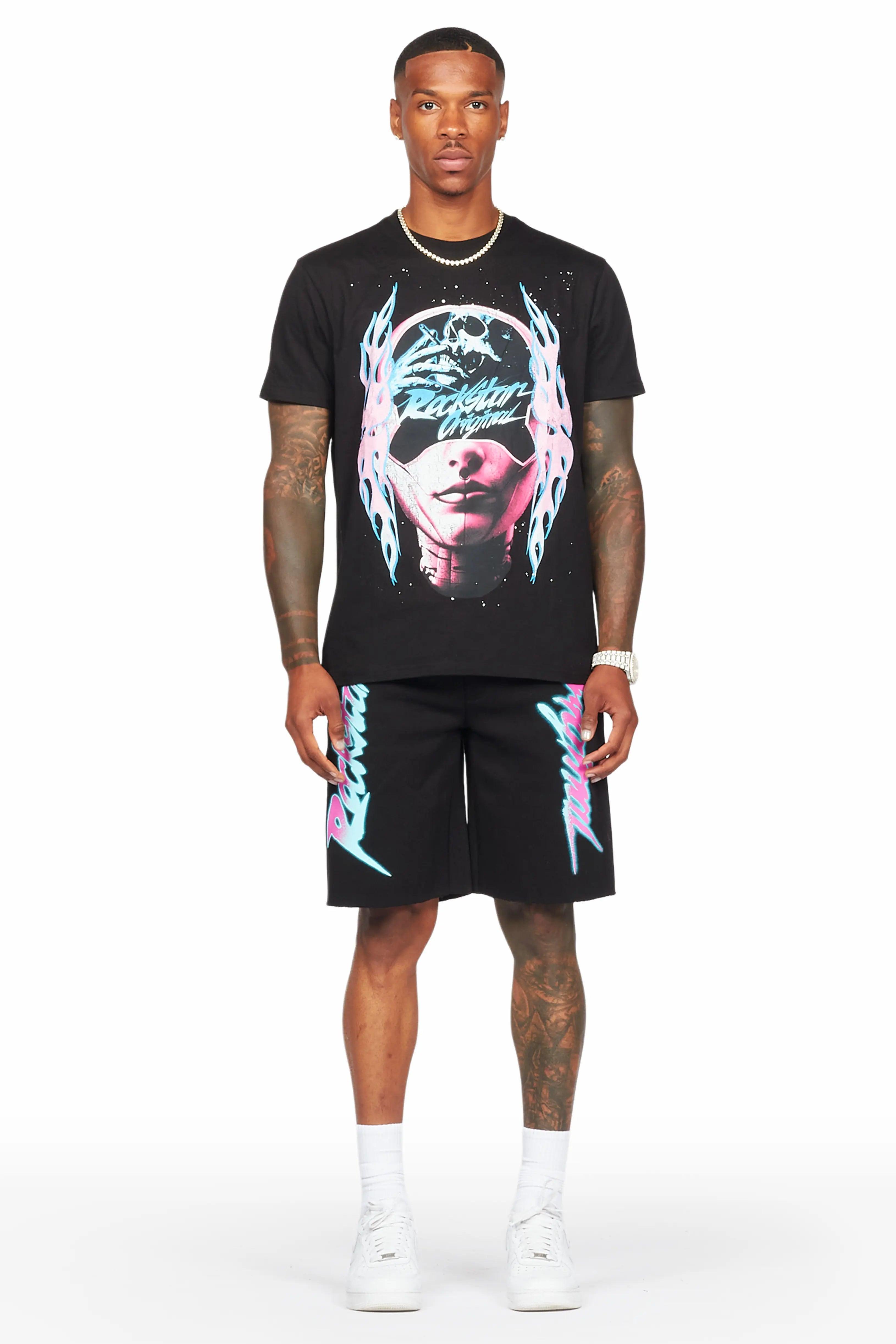 Oberon Black T-Shirt/Short Set Male Product Image