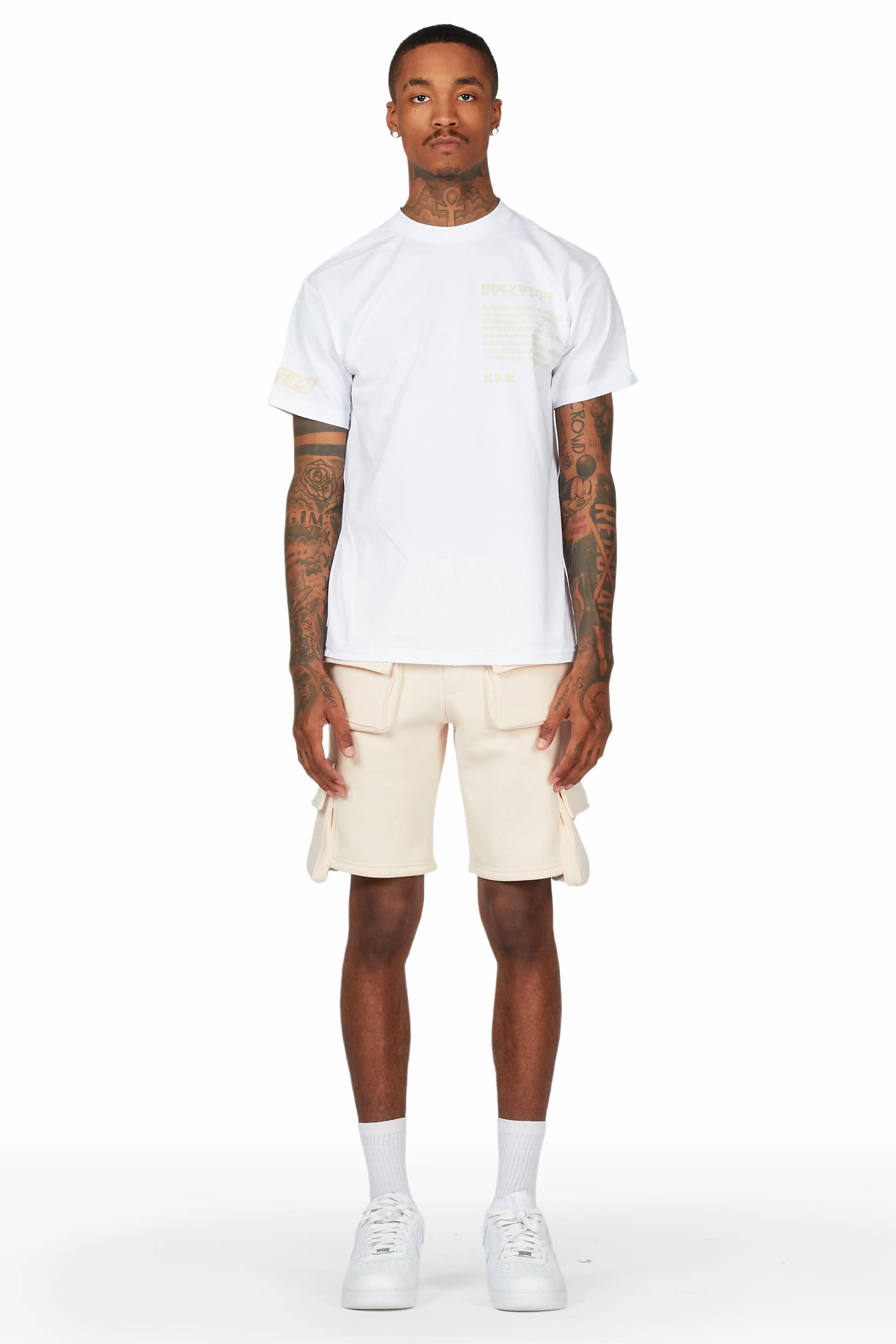 Jash White/Beige Short Set Male Product Image