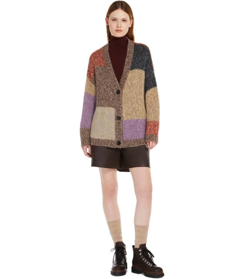 MAX MARA Oversized Mohair Chiné Cardigan In Multicolor Product Image