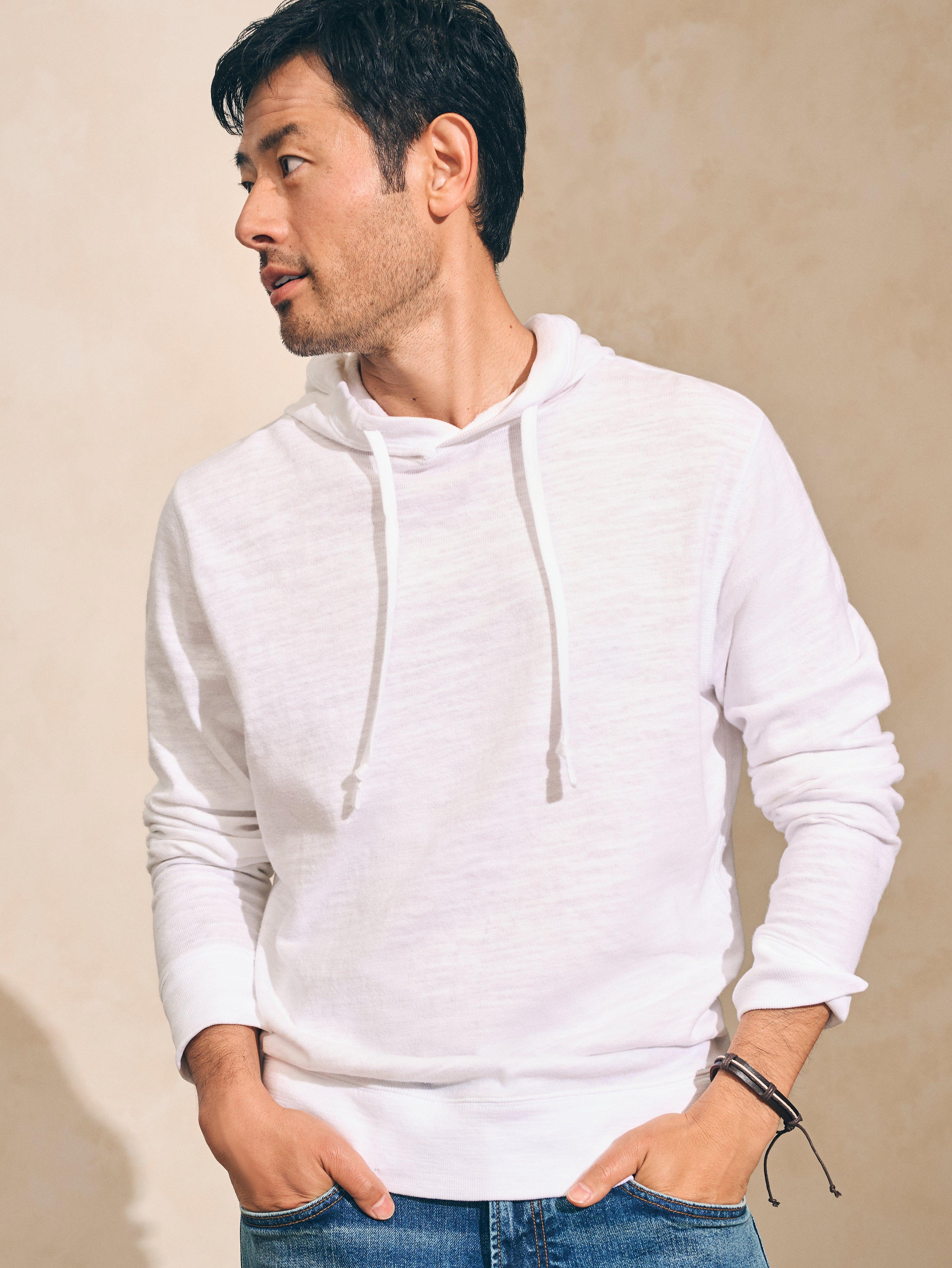 Sunwashed Slub Hoodie - White Product Image