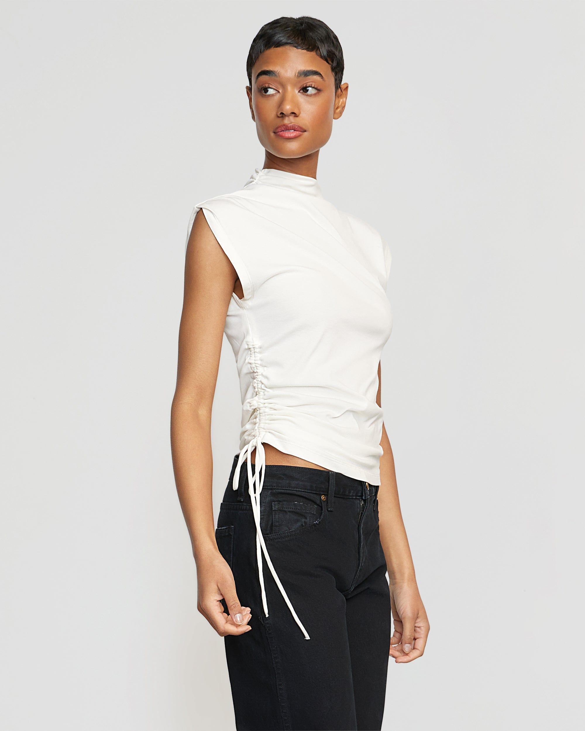 Jocelyn Asymmetric Ruched-Side Tee Product Image