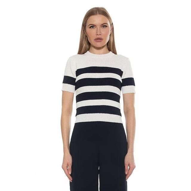 Womens ALEXIA ADMOR Pat Classic Knit Stripped Top Product Image