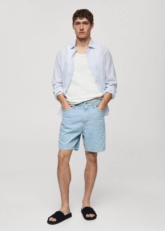 MANGO MAN - Regular fit denim Bermuda shorts bleach blueMen Product Image