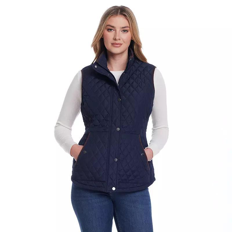 Womens Weathercast Corduroy Trimmed Quilted Vest Product Image