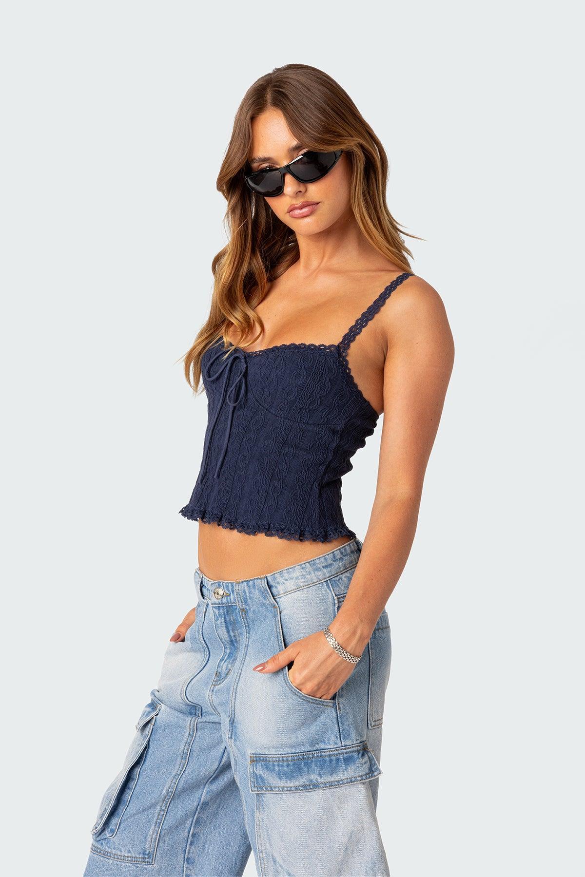 Lacey Knit Tank Top Product Image