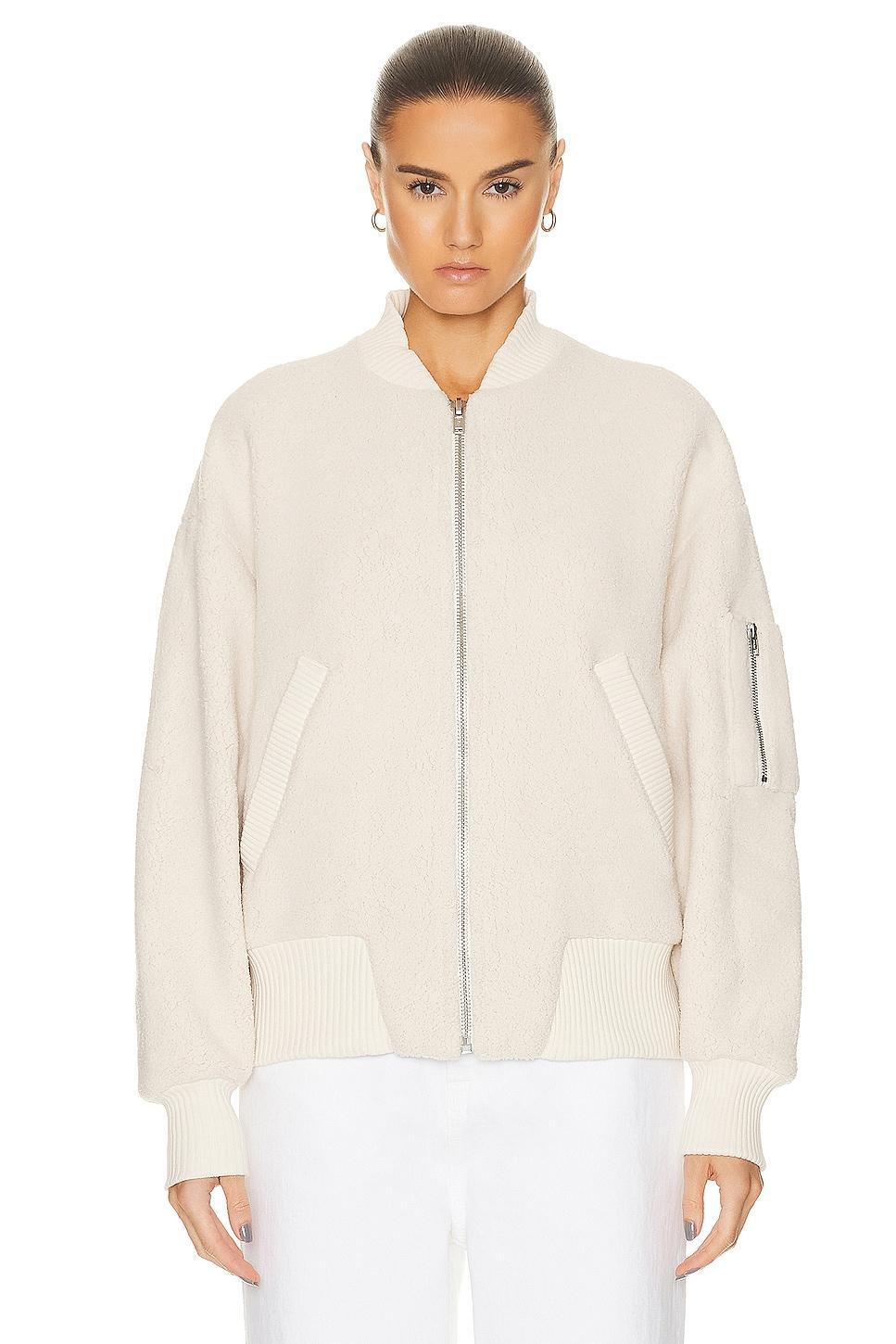 Citizens of Humanity Brianna Fleece Bomber in Cream Product Image